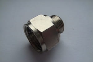 Redukcja długa GW 1/2" - GZ 3/8" (mosiądz-niklowany)