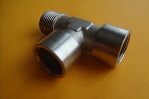 Trójnik GZ 3/8" - 2x GW 3/8" (mosiądz-niklowany)