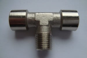 Trójnik GZ 1/4" - GW 1/4" (mosiądz-niklowany)