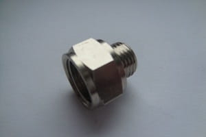 Redukcja długa GW 3/8" - GZ 1/4" (mosiądz-niklowany)