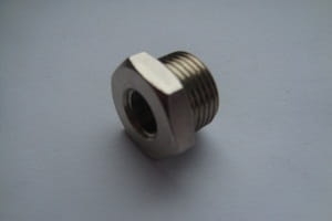 Redukcja krótka GZ 3/8" - GW 1/8" (mosiądz-niklowany)