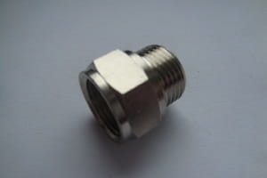 Redukcja długa GW 3/8" - GZ 3/8" (mosiądz-niklowany)