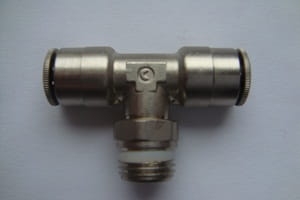 Złącze T obrotowe GZ R1/4" D=8mm (mosiądz-niklowany) Camozzi